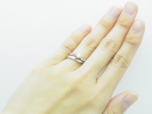 婚約指輪をお考えの方に　ラパージュ☆キレイに2本重ねづけできるセットリング　 結婚指輪 - マリッジリング ブライダル 婚約指輪 - エンゲージリング 婚約指輪＆結婚指輪 - セットリング 