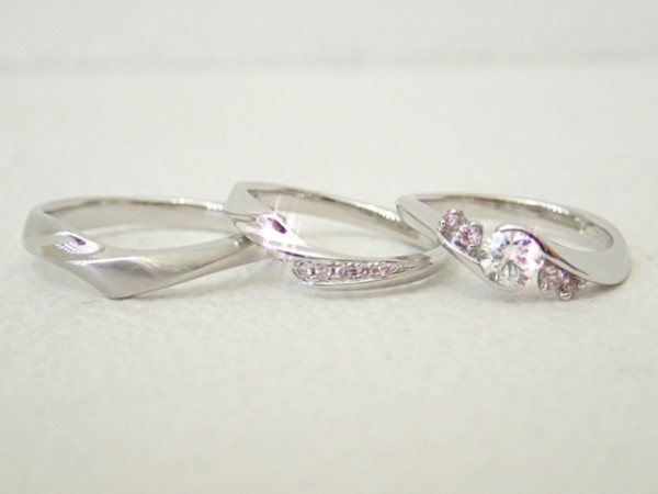 ラパージュ♪クレマチス♪ピンクダイヤ仕様 結婚指輪 - マリッジリング ブライダル 婚約指輪 - エンゲージリング 婚約指輪＆結婚指輪 - セットリング イベント・フェアー 