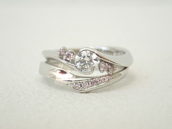 ラパージュ♪クレマチス♪ピンクダイヤ仕様 結婚指輪 - マリッジリング ブライダル 婚約指輪 - エンゲージリング 婚約指輪＆結婚指輪 - セットリング イベント・フェアー 