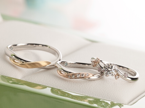 oomiya限定☆ラパージュ『梅の花』 結婚指輪 - マリッジリング ブライダル 婚約指輪 - エンゲージリング 婚約指輪＆結婚指輪 - セットリング 