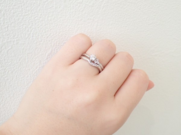 カフェリング☆エンゲージリングとマリッジリング♪組み合わせ☆ 結婚指輪 - マリッジリング ブライダル 婚約指輪 - エンゲージリング 婚約指輪＆結婚指輪 - セットリング 