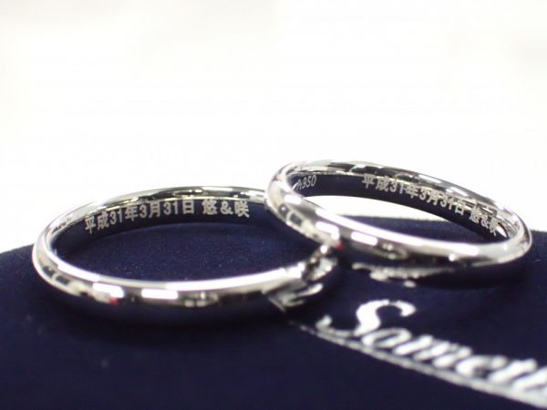 記念のマリッジリングの刻印を漢字でいれませんか☆ 結婚指輪 - マリッジリング ブライダル お客様の声 その他 