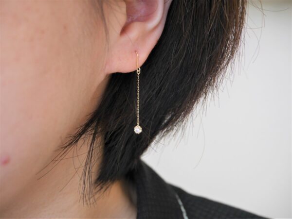 アーカー AHKAH ティアチェーン ピアス 18K-