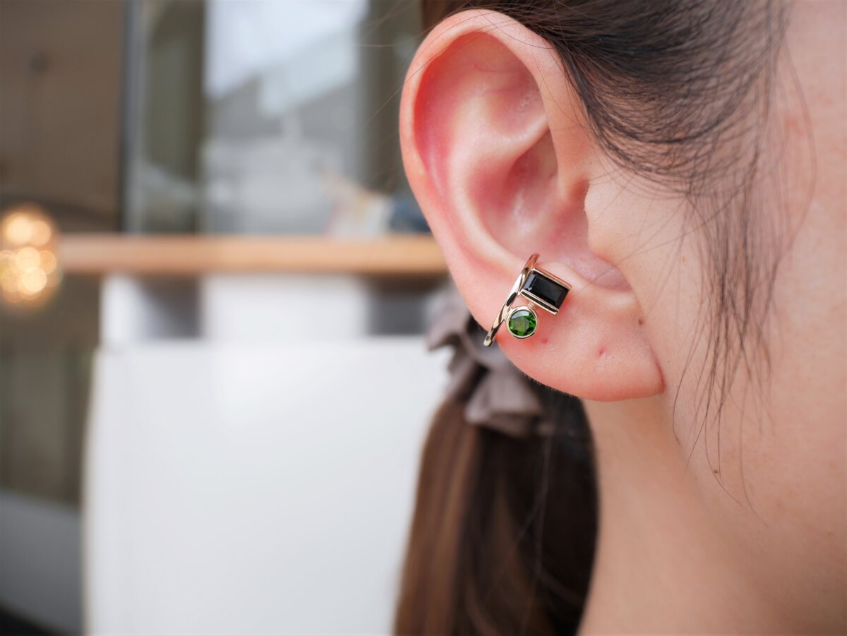 専用☆monaka jewellery アクアマリン ロックイヤカフ 片耳用-