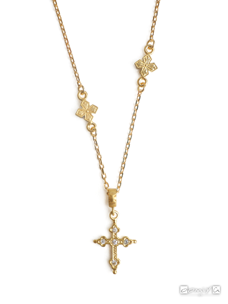ローリーロドキン｜Petite Gothic Cross w / 6 Princess Cross Charm on Chain/ネックレス - SOPLN001-004